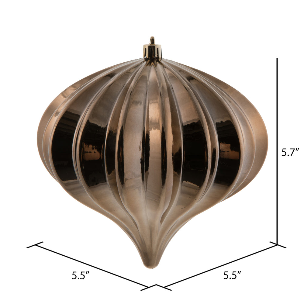5.7" Mocha Shiny Onion Ornament