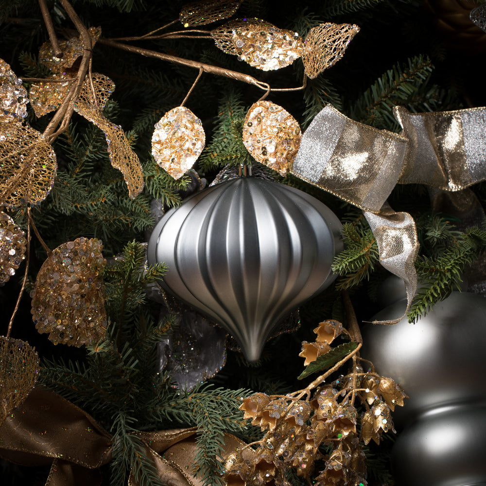 5.7" Pewter Matte Onion Ornament