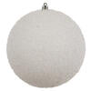8" White Beaded Ball Ornament