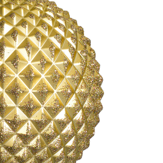 6" Champagne Durian Glitter Ball Ornament