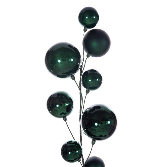 10' Midnight Green Ball Branch Garland
