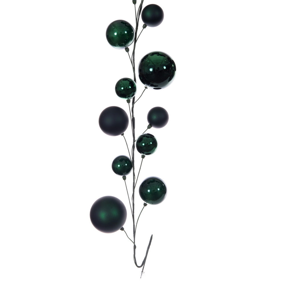 10' Midnight Green Ball Branch Garland