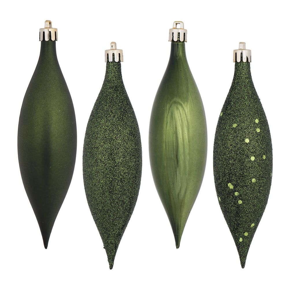 5.5" Moss Green Finial Drop Ornament (Various Styles)