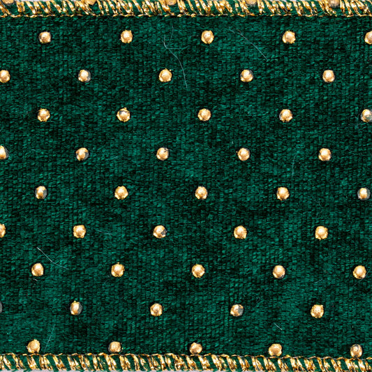 Green w/ Gold Dots Ribbon