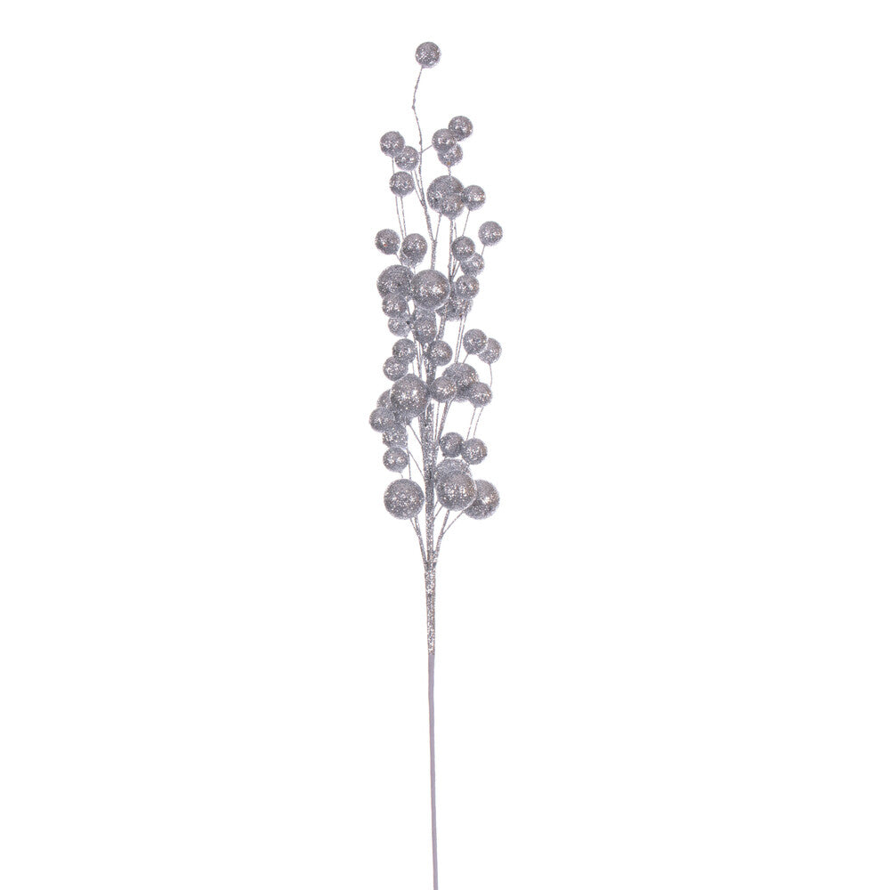 27" Silver Multi Ball Glitter Spray