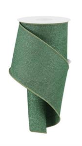 4" x 10yd Glittered Sage Green Ribbon