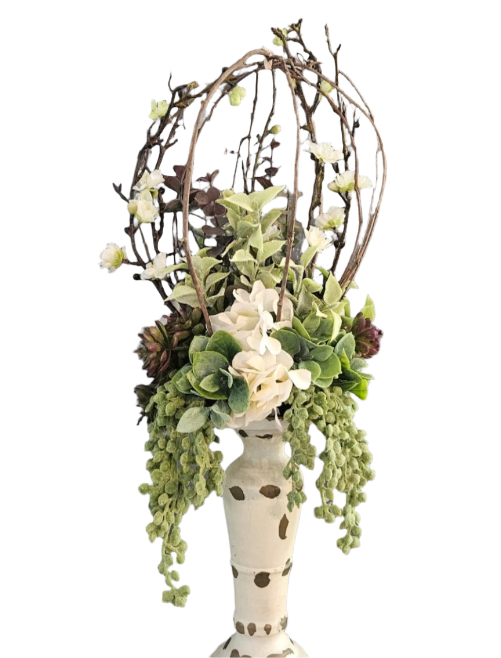 Cherry Blossom Grapevine Candle Topper