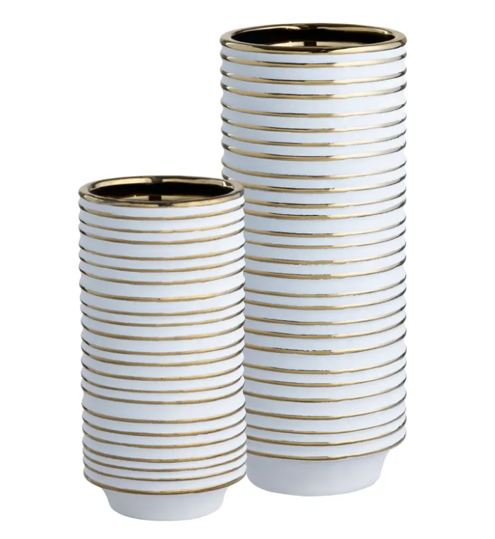Clifton Gold and White Vase (Various Sizes)
