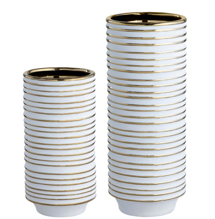 Clifton Gold and White Vase (Various Sizes)