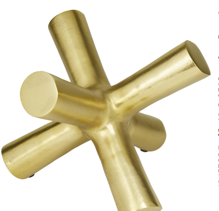 Aluminum Abstract Jack Sculpture, Gold