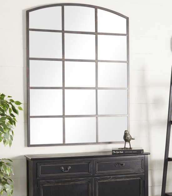 Arched Metal Framed Wall Mirror