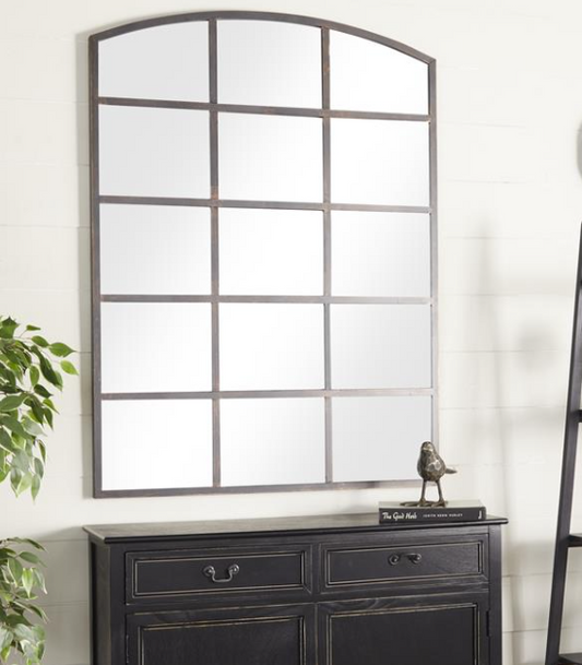 Arched Metal Framed Wall Mirror