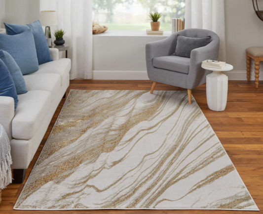 Aura Rug, Ivory/Gold (Various Sizes)