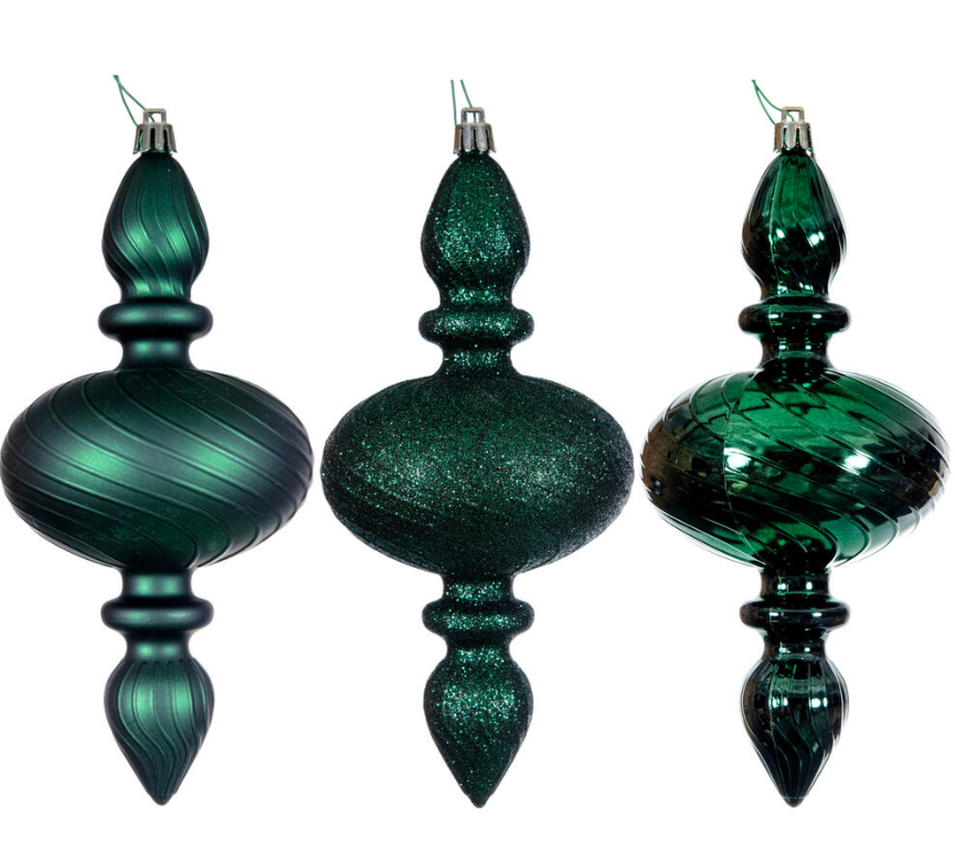 Large Midnight Green Swirl Finial (Various Styles)