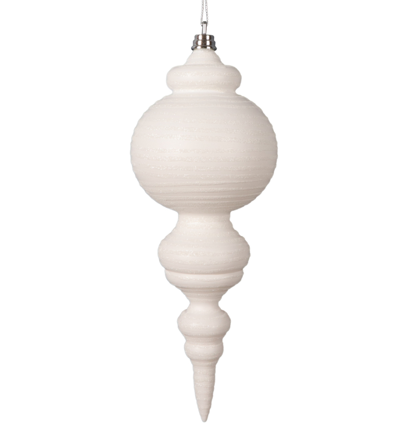 10" Matte White Finial Ornament