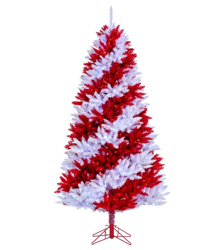 7.5' Candy Cane LED Tree, 700PW-Red