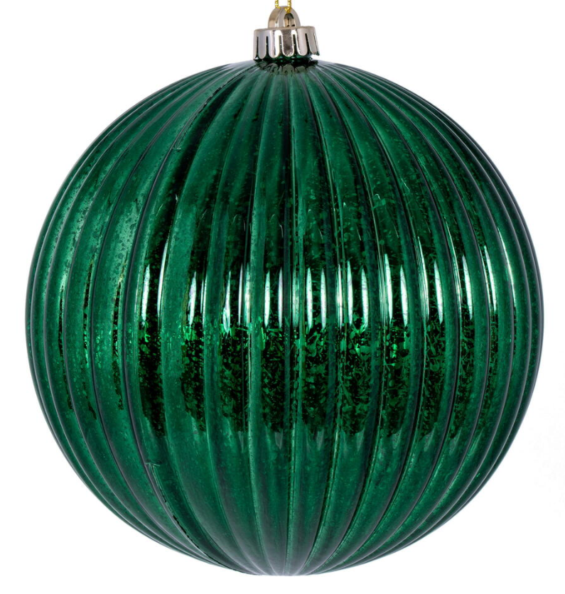 8" Midnight Green Mercury Lined Ball Ornament