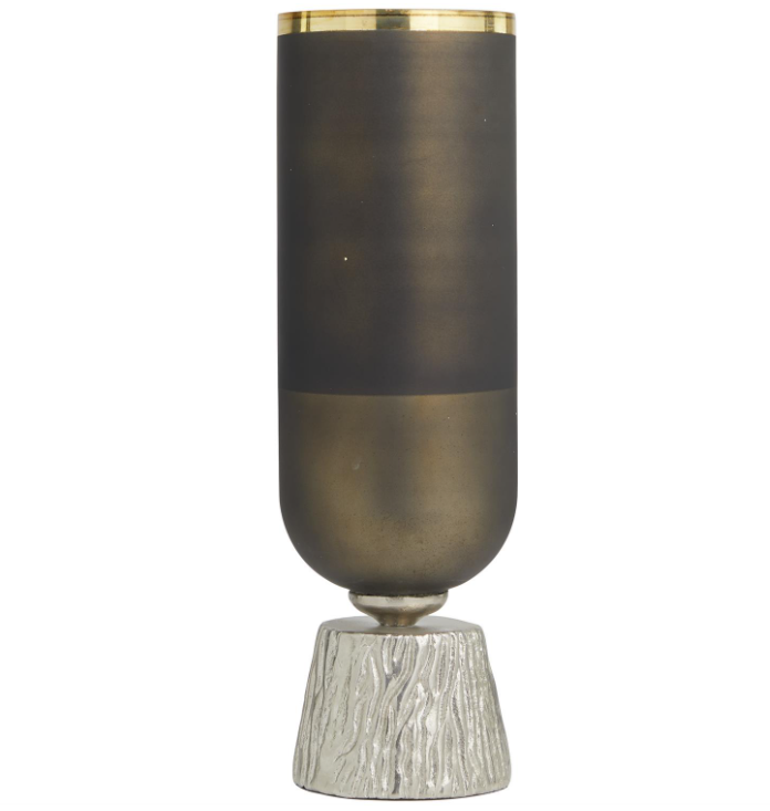 Bronze Glass Colorblock Candleholder (Various Sizes)