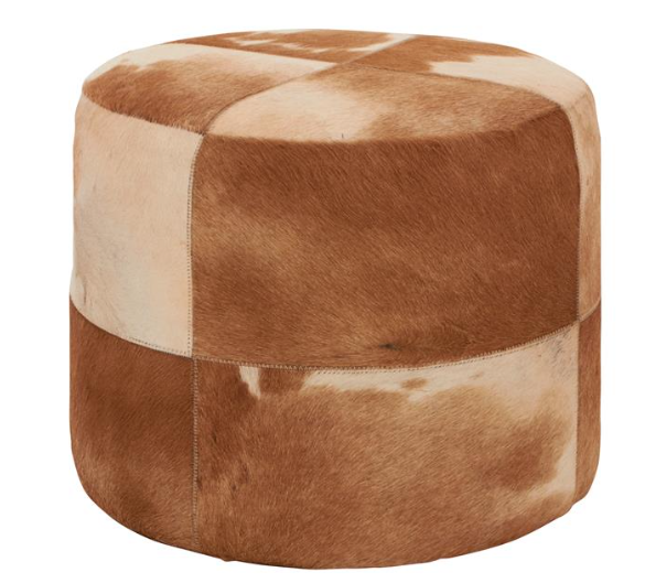 Leather Hide Ottoman
