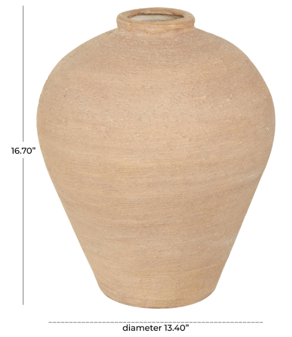 Tall Beige Textured Vase