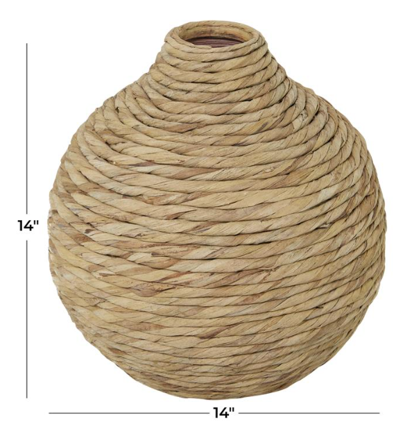Brown Seagrass Woven Vase