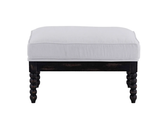 Willow Ottoman, Washable White