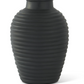 17.25" Matte Black Ribbed Vase