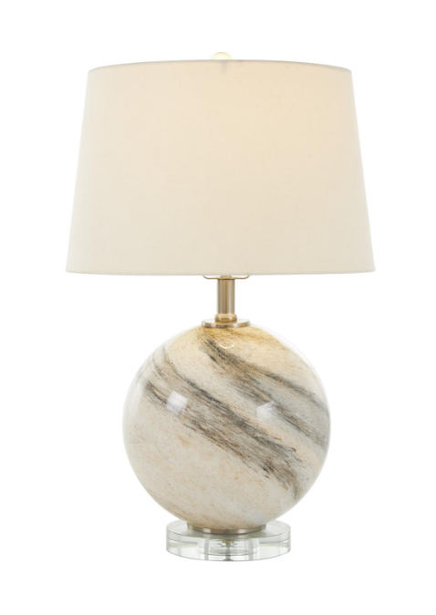 Beige Glass Marble Table Lamp