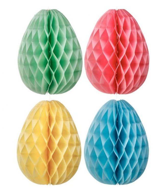 Hanging Paper Easter Egg, Small (Various Colors)