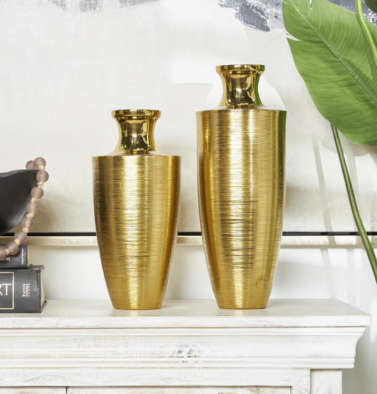 Gold Aluminum Brushed Vase (Various Sizes)