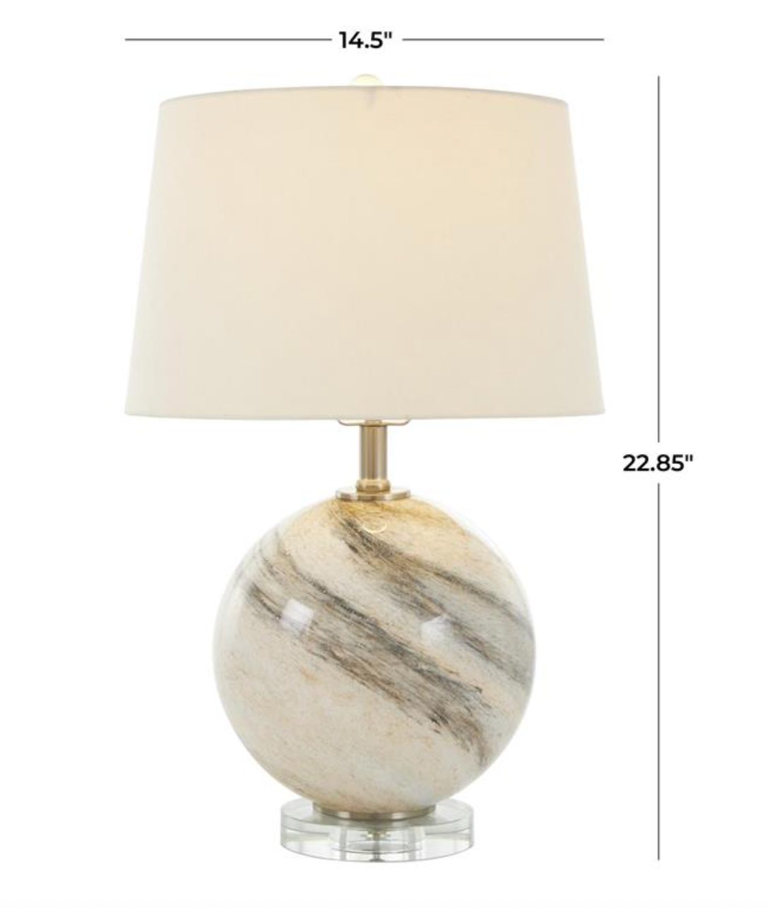 Beige Glass Marble Table Lamp