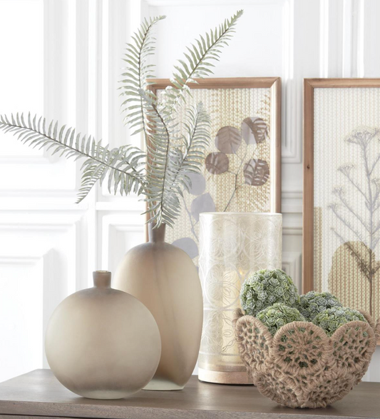 Flat Frosted Bottle Vase, Brown (Various Sizes)