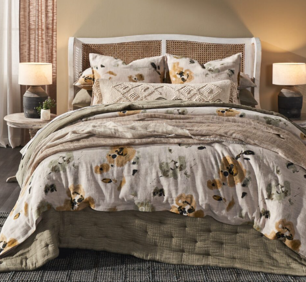 Casteel Queen Duvet Cover, Ochre