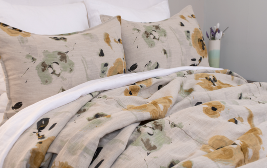 Casteel Queen Duvet Cover, Ochre