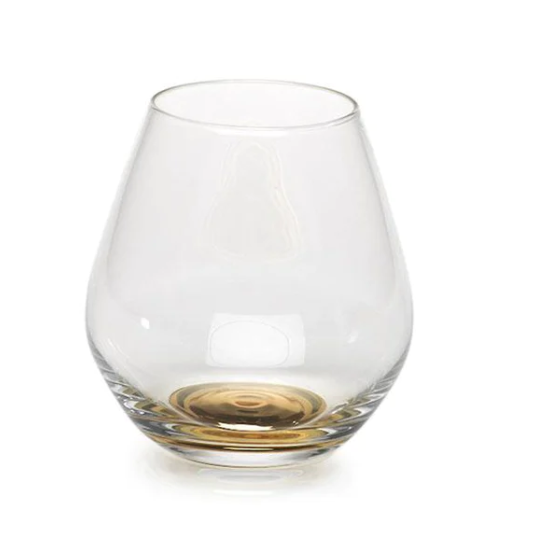 Golden Base Stemless Wine Glass