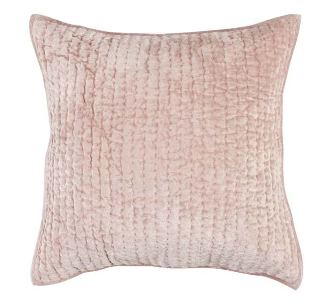 Bari Velvet Pillow Standard Sham, Bliss Pink