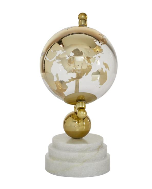 Gold Globe w/ Marble Base