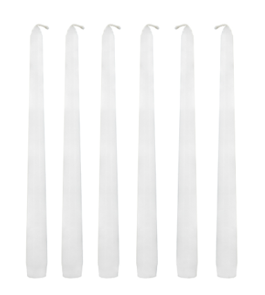 Set of 6 Taper Candles, White