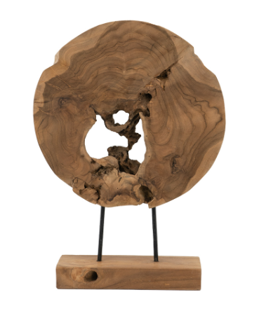 Brown Teak Wood Sculpture