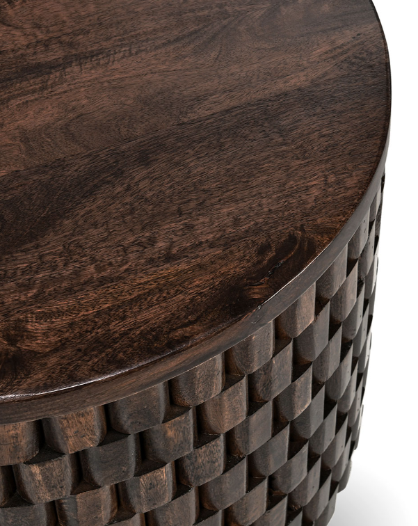 Nora Mango Wood 25" Round End Table