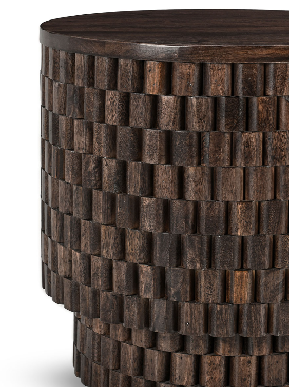 Nora Mango Wood 25" Round End Table