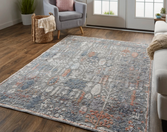Thackery Rug, Charcoal/Ivory