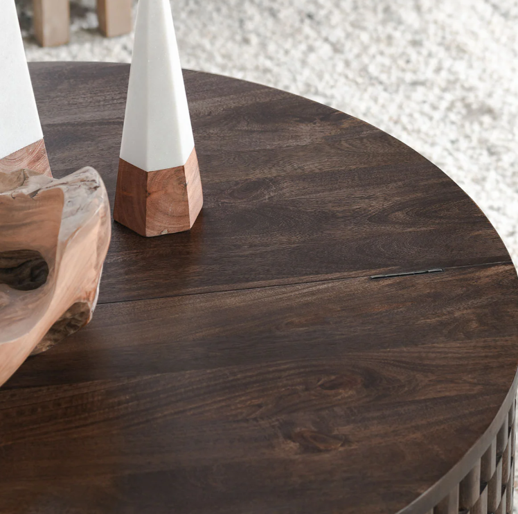 Nora Mango Wood 40" Round Coffee Table