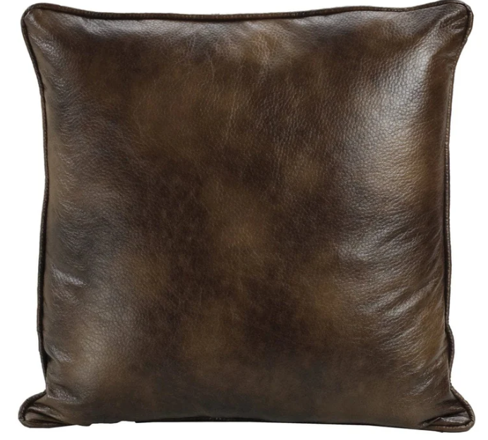 Brown Faux Leather Reversible Euro Sham Pillow