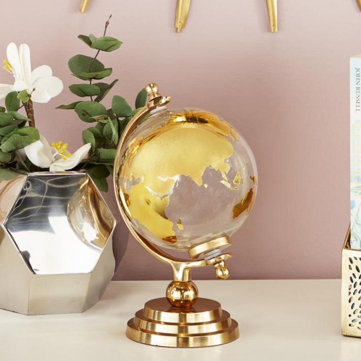 Gold Aluminum Metal Globe