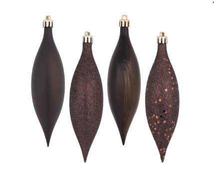 5.5" Chocolate Drop Finial Ornaments (Various Styles)