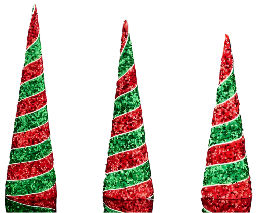 Swirl Cone Tree Red/Emerald (Various Sizes)