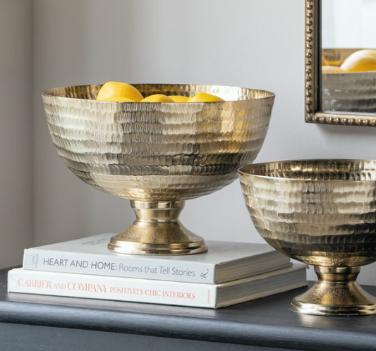 Decorative Gold Pedestal Bowl, Large