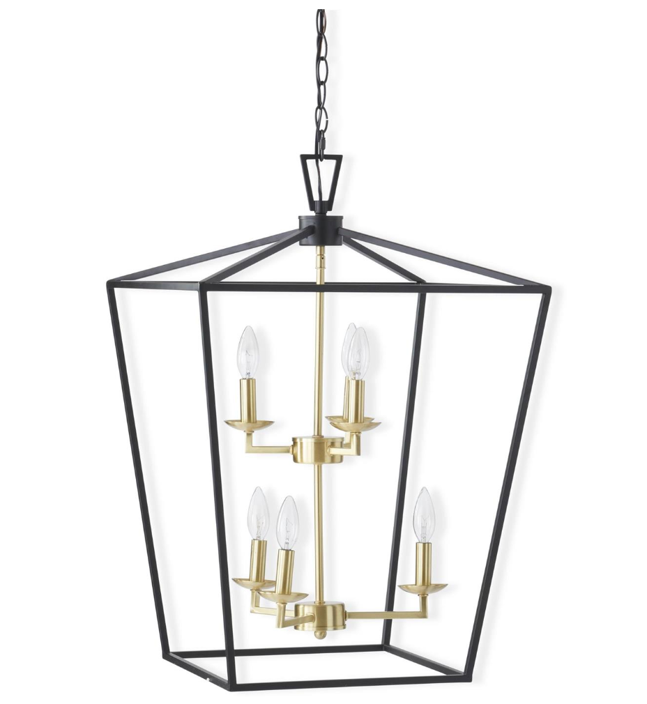 Black & Gold 6 Arm Chandelier