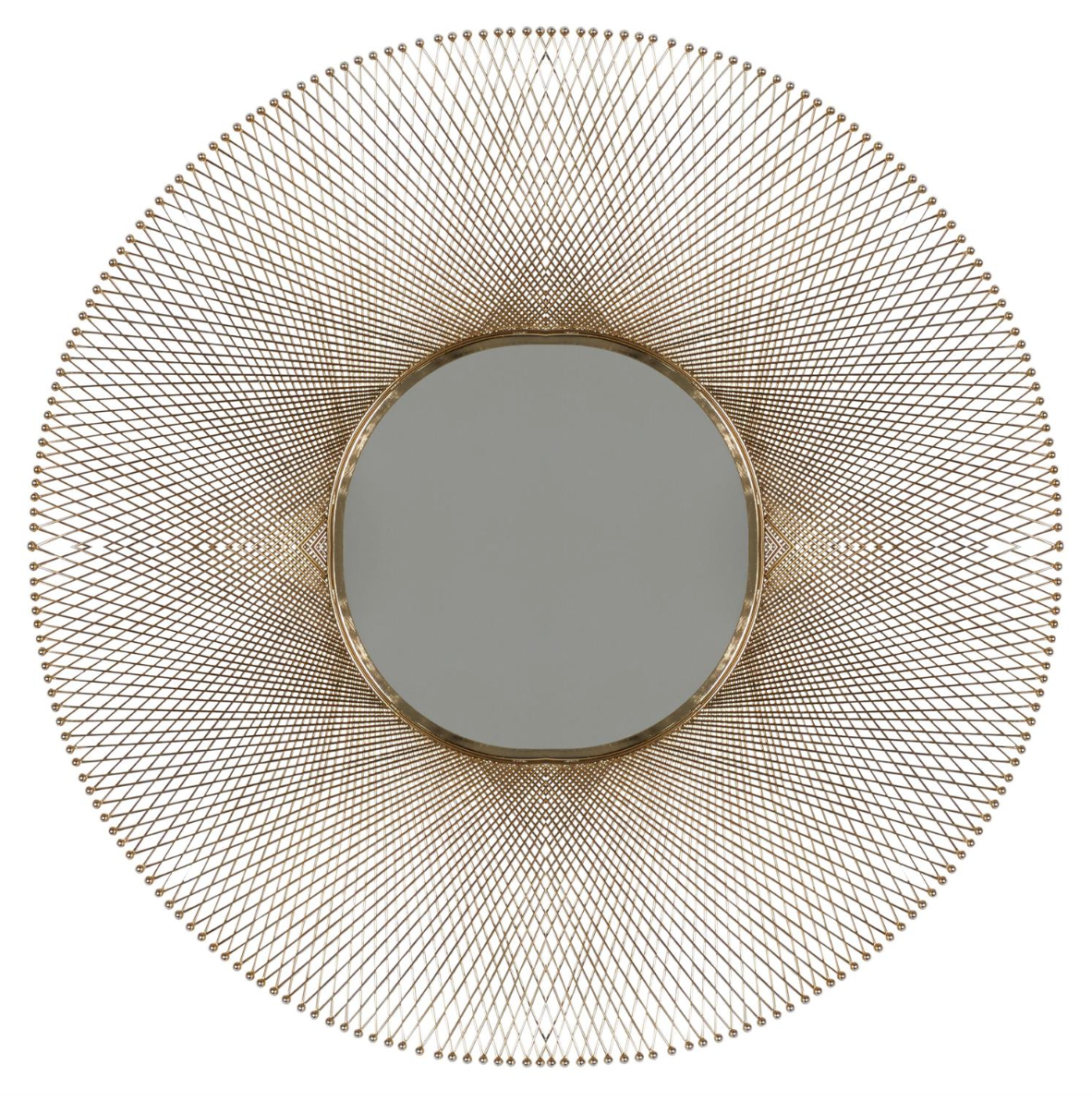 Round Metal Wall Mirror, Gold
